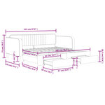 vidaXL Lit de jour avec gigogne et tiroirs rose 100x200 cm velours