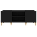 vidaXL Armoire à disques noir 121x38x48 cm bois d'ingénierie