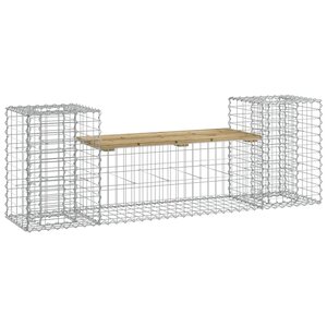 vidaXL Banc de jardin design gabion 183x41x60 5cm bois de pin imprégné