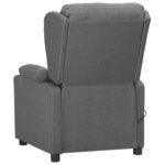 vidaXL Fauteuil de massage inclinable Gris clair Tissu