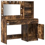 Set de coiffeuse 2 pièces vidaXL avec LED en chêne fumé en bois d'ingénierie