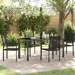 vidaXL Ensemble de 5 pièces de mobilier de jardin Noir PVC tressé