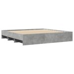 vidaXL Cadre de lit sans matelas gris béton 200x200 cm bois ingénierie