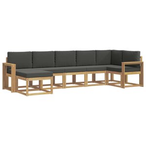 vidaXL Ensemble de canapés d'extérieur 7 Pièces Blanc et anthracite