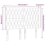 vidaXL Tête de lit à LED Gris foncé 163x16x118/128 cm Velours