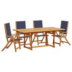 vidaXL Ensemble à manger de jardin 5Pièces bois d'acacia solide textilène