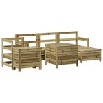 vidaXL Salon de jardin 7 Pièces bois de pin imprégné