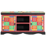 Meuble TV vidaXL Multicolore 100x35x50 cm en bois de mangue massif