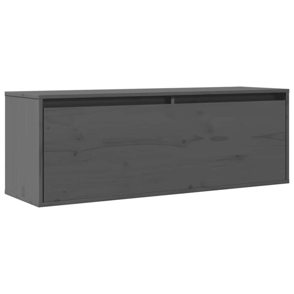vidaXL Armoire murale Gris 100x30x35 cm Bois de pin massif