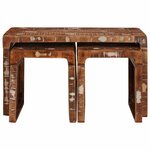 vidaXL Tables gigognes Marron Bois de mangue massif