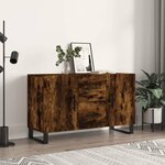 vidaXL Buffet chêne fumé 100x36x60 cm bois d'ingénierie