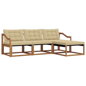 vidaXL Ensemble de canapés d'extérieur 4 pc Naturel et Beige