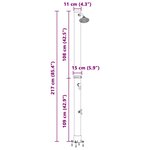 vidaXL Douche solaire extérieure Noir 217 cm PVC  aluminium