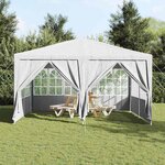 vidaXL Tente de fête Blanc 400 x 400 x 266 cm Polyester  Acier