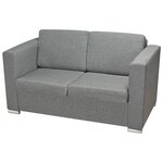 vidaXL Ensemble de canapés deux pièces Tissu Gris clair