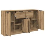vidaXL Buffets 2 Pièces Chêne artisanal 60 x 30 x 70 cm Bois d'ingénierie