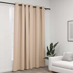 vidaXL Rideau occultant aspect de lin avec œillets beige 290x245 cm