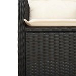 vidaXL Ensemble de bistro de jardin 7 Pièces coussins noir poly rotin