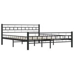 vidaXL Cadre de lit sans matelas et tête de lit noir 160x200 cm acier
