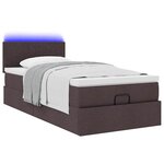 vidaXL Lit ottoman avec matelas marron foncé 100x200 cm tissu