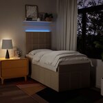 vidaXL Sommier à lattes de lit avec matelas Crème 100x200 cm Tissu