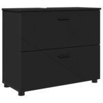 vidaXL Ensemble de mobilier de salle de bain avec tiroir 5 Pièces Noir