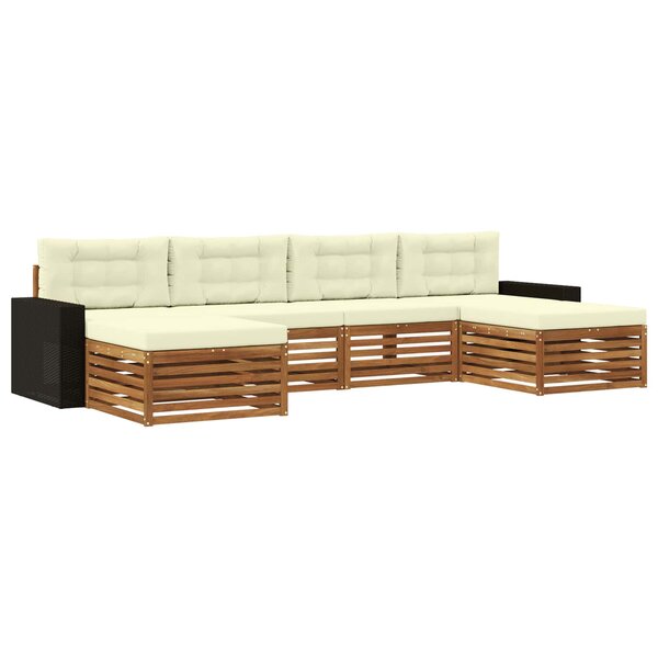 vidaXL Ensemble de canapés d'extérieur 6 pc Bois d'Acacia Massif