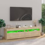 vidaXL Meubles TV 2 Pièces avec lumières LED Chêne sonoma 75x35x40 cm
