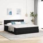VidaXL Cadre de lit ottoman avec matelas noir 200x200cm velours