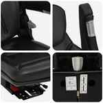 vidaXL Siège de tracteur avec suspension Noir 60 x 58 x 72 cm