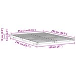 vidaXL Cadre de lit surélevé Marron cire 160 x 210 cm