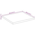 vidaXL Dessus de table 40x40x3 8 cm bord vivant bois massif manguier