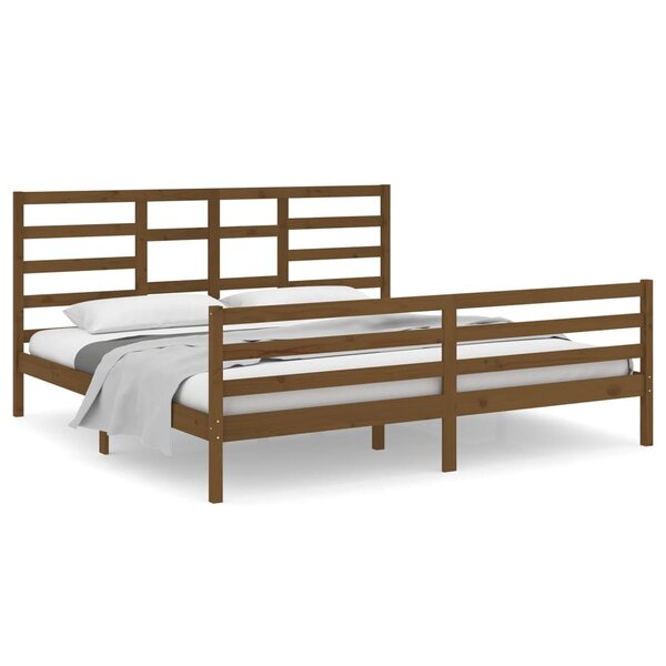 vidaXL Cadre de lit Marron miel Bois massif 200x200 cm