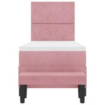 vidaXL Lit à ressorts avec tête de lit Rose 200 x 80 cm Velours