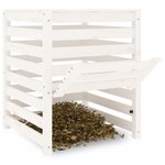 vidaXL Composteur Blanc 63 5x63 5x77 5 cm Bois massif de pin