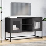 vidaXL Meuble TV noir 100 5x39x60 5 cm acier