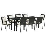 vidaXL Ensemble de salle à manger pour jardin 9 Pièces Noir polyrotin