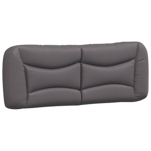 vidaXL Coussin de tête de lit gris 140 cm similicuir