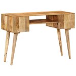 Bureau table poste de travail meuble d'ordinateur informatique étude avec tiroirs 110 x 47 x 76 cm bois de manguier solide brun 02_0023462