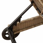 vidaXL Chaise longue avec roues et coussin beige résine tressée