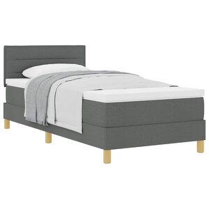 vidaXL Lit à ressorts avec coussin Gris foncé 80 x 200 cm tissu