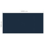 vidaXL Film solaire de piscine flottant PE 1000x500 cm Noir et bleu