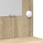 Ensemble de coiffeuse 3 pièces vidaXL avec LED en bois d'ingénierie chêne Sonoma