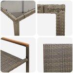 Ensemble de salle à manger de jardin 9 pièces vidaXL gris poly rattan