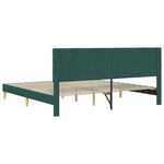 vidaXL Cadre de lit avec tête de lit Vert foncé 200 x 200 cm Tissu