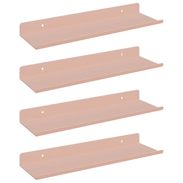 vidaXL Étagère flottante 4 Pièces Rose 30 x 9 x 2 5 cm Acier