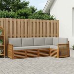 vidaXL Ensemble de canapé d'angle 4 Pièces Naturel et gris clair