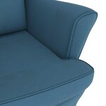 vidaXL Fauteuil à bascule et pieds en bois massif d'hévéa Bleu Velours