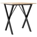 vidaXL Table à manger cadre en X 70x70x75 cm bois de pin massif acier