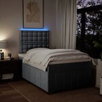 vidaXL Sommier à lattes de lit et matelas gris clair 120x190 cm tissu
